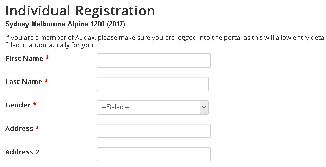 2017年SM(シドニーメルボルン)1200kmエントリー