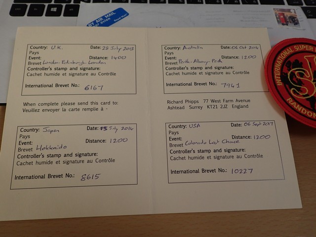 ISR（International Super Randonneur）の認定